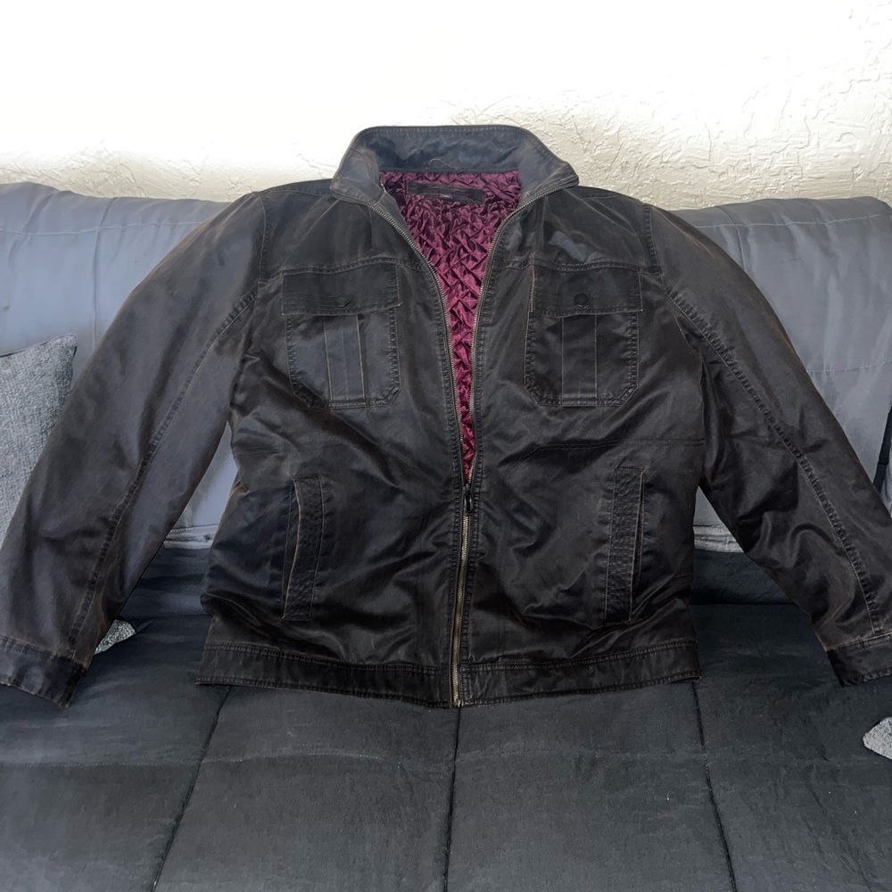 Johnston & Murphy Brown Military Field Jacket Utilitarian Design- XL